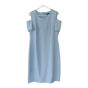Tommy Hilfiger Women's Dress Casual Cold Shoulder Midi Dress, 14 , Sky Blue.